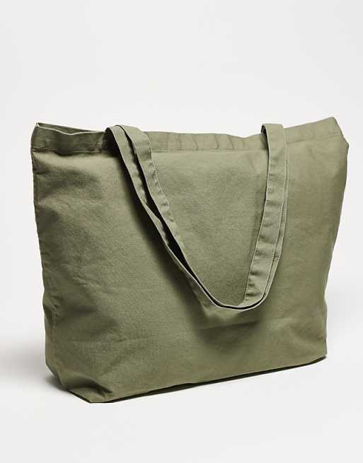AllSaints - Underground unisex shopper tote bag in nori green