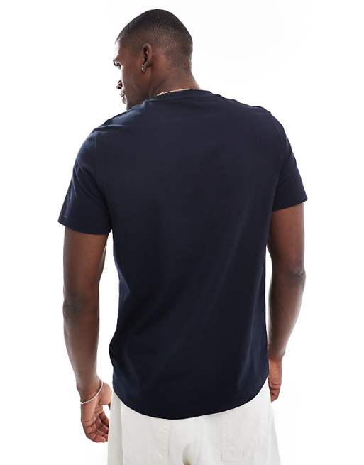 flocked laurel wreath graphic t-shirt in navy