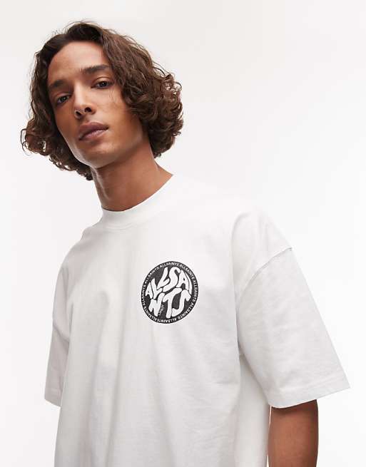 AllSaints - Distortion T-Shirt In Ashen White IMMEDIATE - Brandatak Store