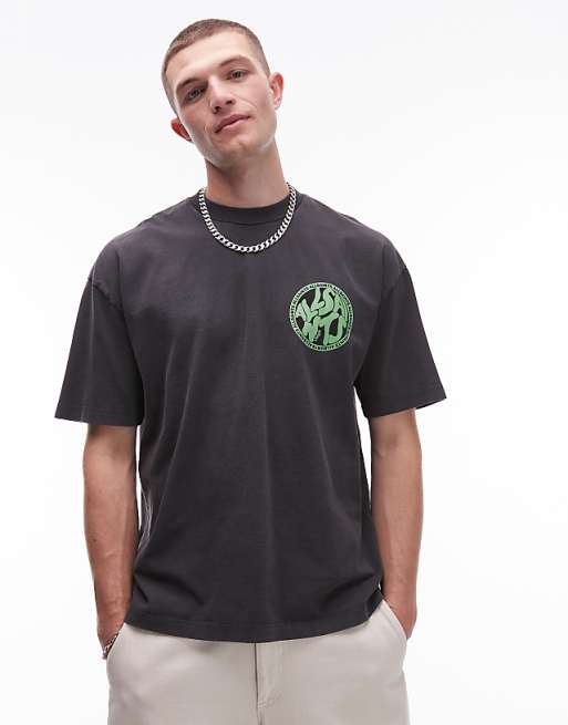Distortion T-Shirt In Washed Black