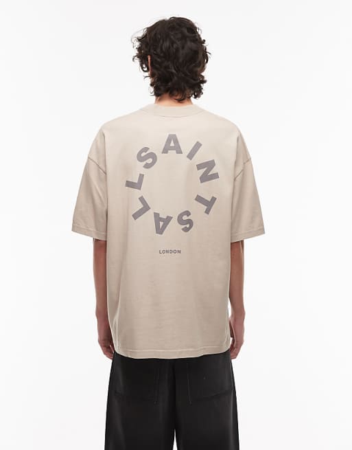 AllSaints - Tierra T-Shirt In Mire Brown IMMEDIATE - Brandatak Store