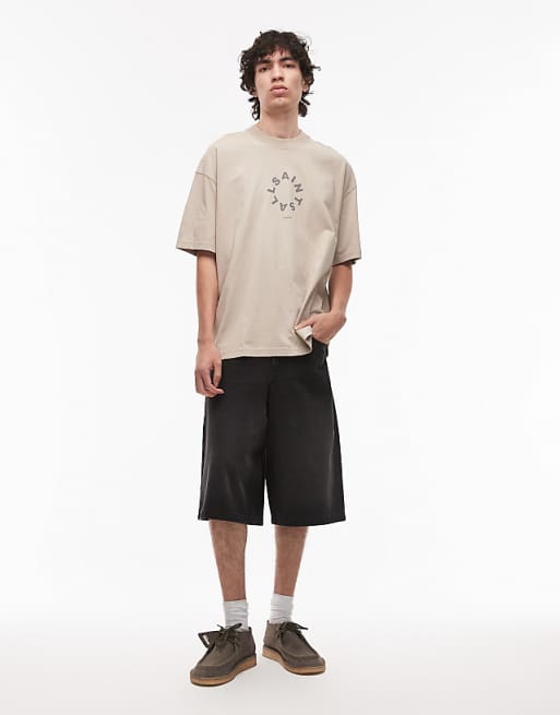 AllSaints - Tierra T-Shirt In Mire Brown IMMEDIATE - Brandatak Store