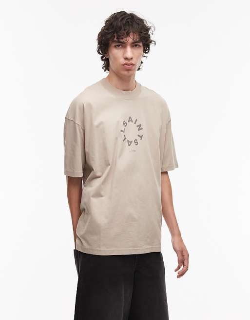 AllSaints - Tierra T-Shirt In Mire Brown IMMEDIATE - Brandatak Store