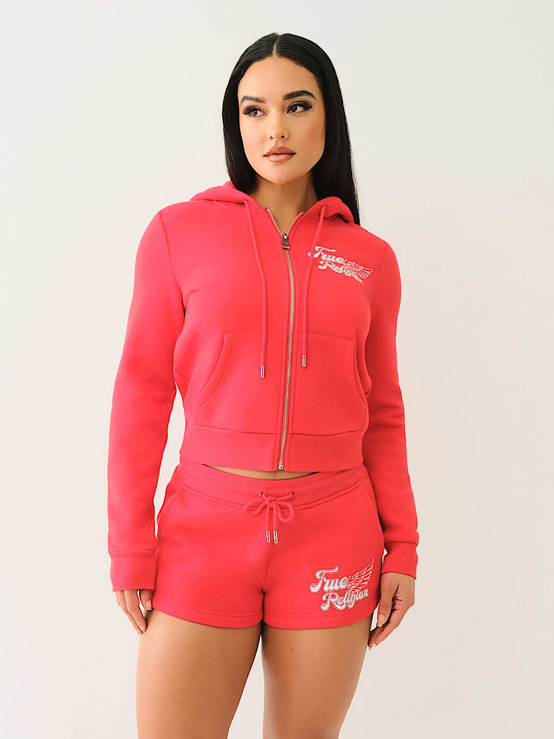 True Religion - CLASSIC WINGED CRYSTAL ZIP HOODIE