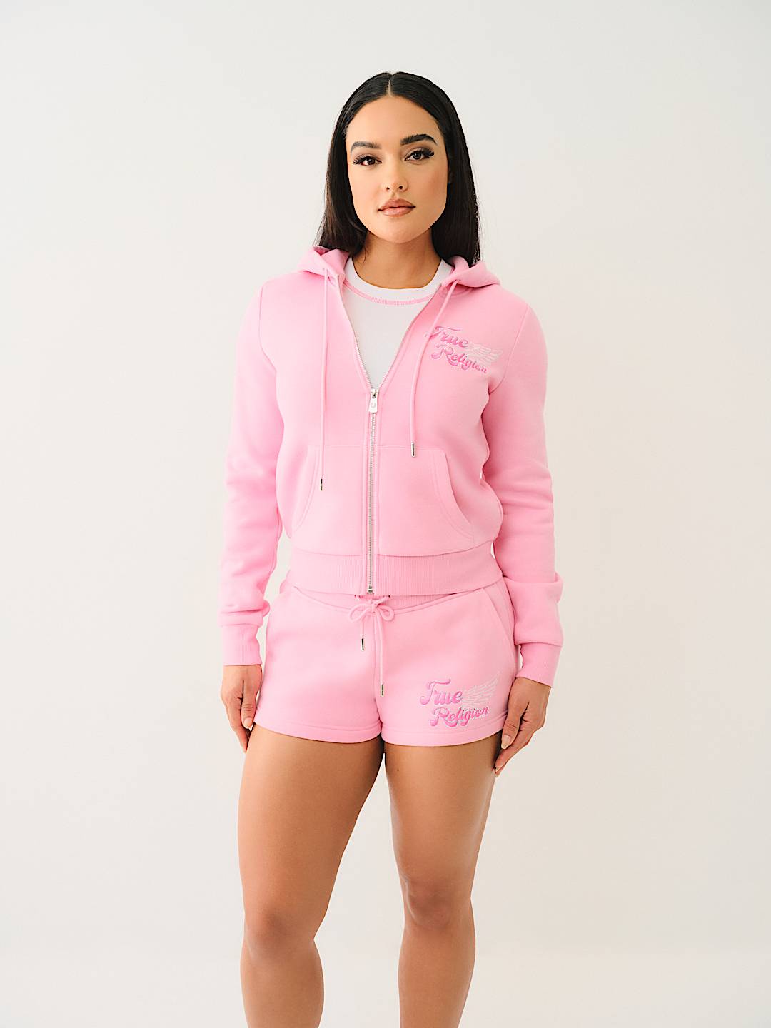 True Religion - CLASSIC WINGED CRYSTAL ZIP HOODIE