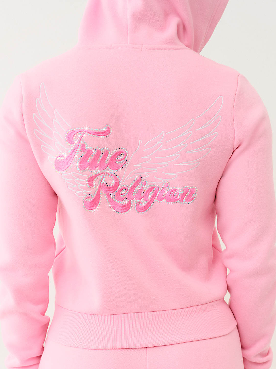 True Religion - CLASSIC WINGED CRYSTAL ZIP HOODIE
