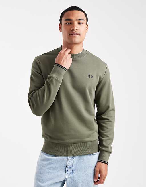 Fred Perry - crew neck sweatshirt in khaki