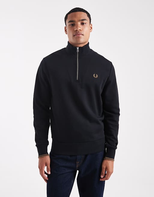 Fred Perry - Half zip sweatshirt in black