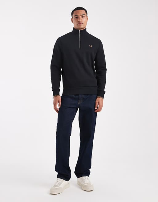 Fred Perry - Half zip sweatshirt in black