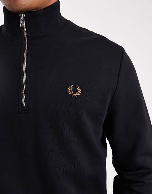 Fred Perry - Half zip sweatshirt in black