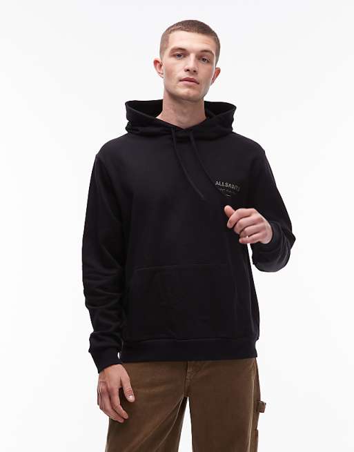 AllSaints - Underground Hoodie In Leopard & Black