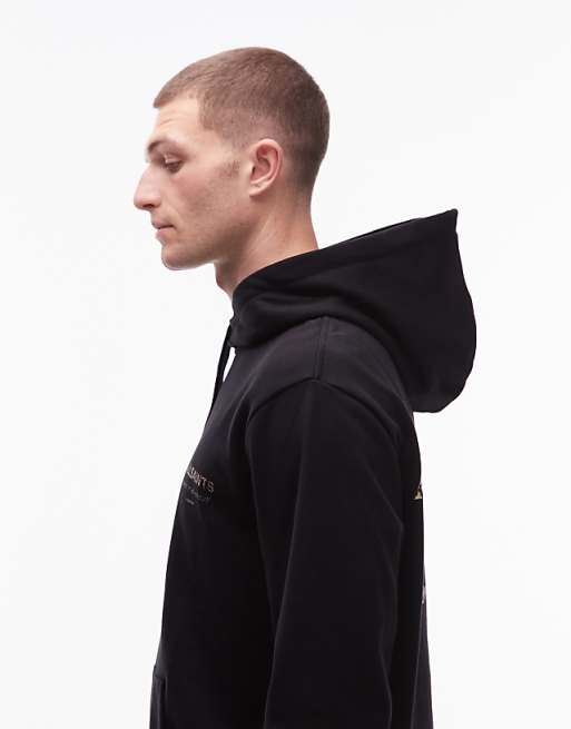 AllSaints - Underground Hoodie In Leopard & Black