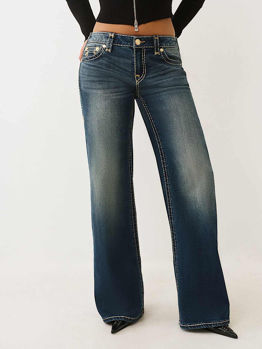True Religion - BOBBI LOW RISE LUREX SUPER T BAGGY JEAN