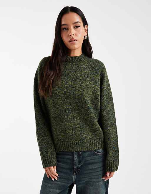 Fred Perry - marl jumper in green