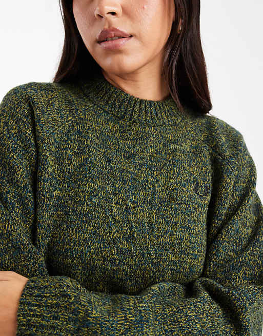 Fred Perry - marl jumper in green
