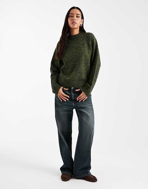 Fred Perry - marl jumper in green