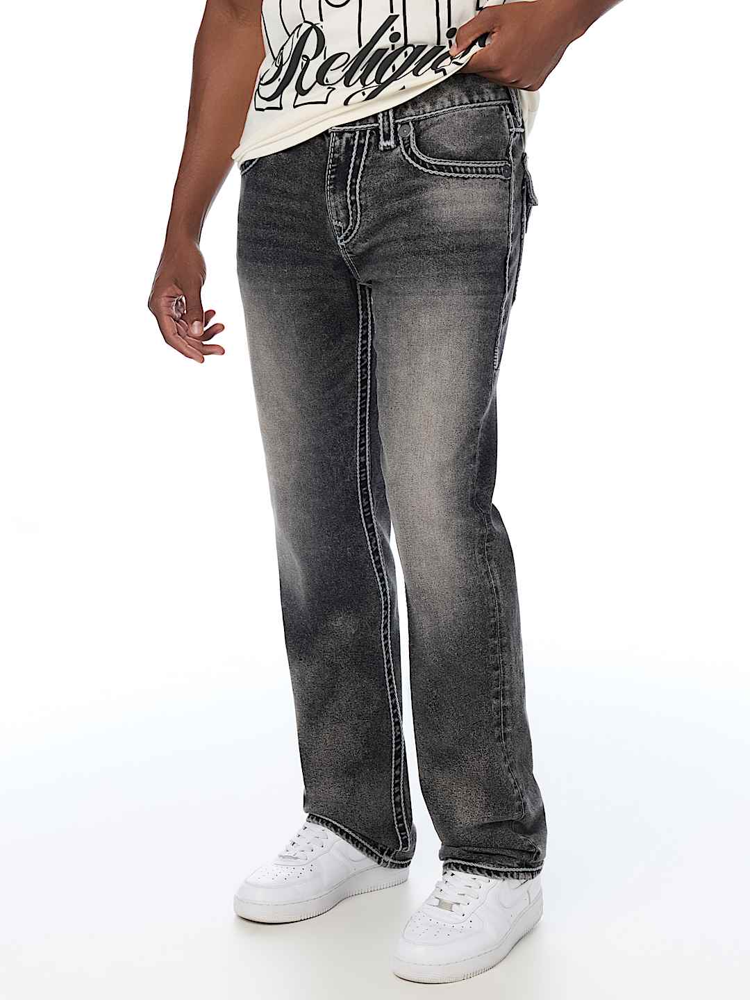 True Religion - Ricky Rope Stitch Flap Straight Jean 34"