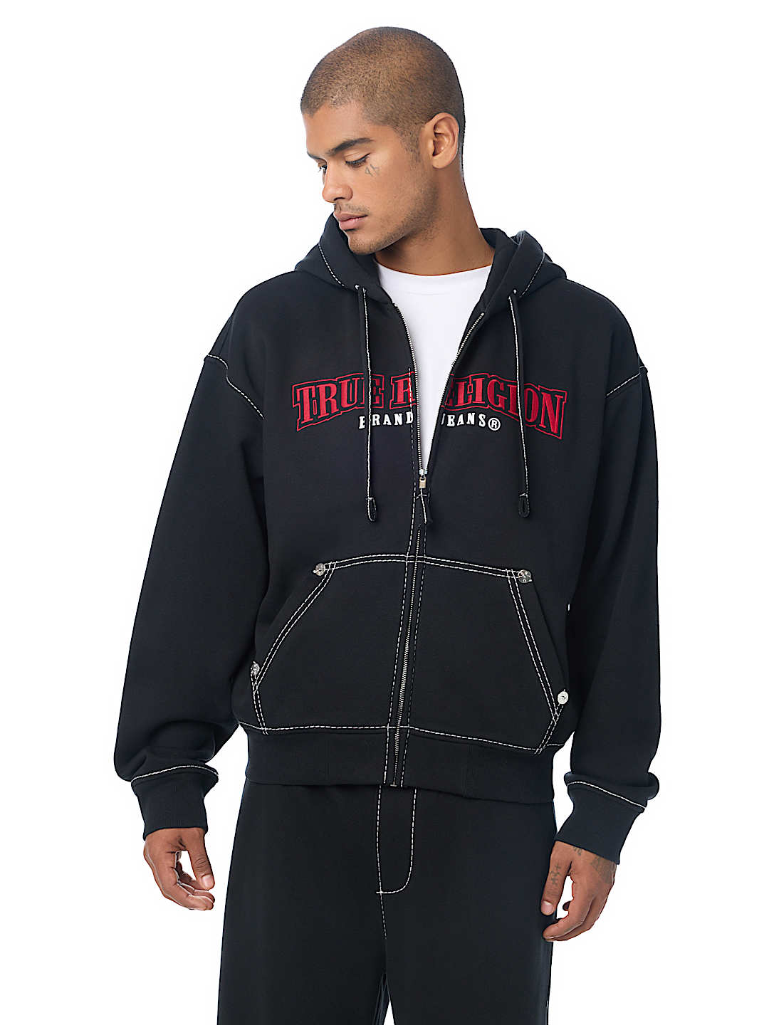 True Religion - Big T World Tour Boxy Zip Hoodie