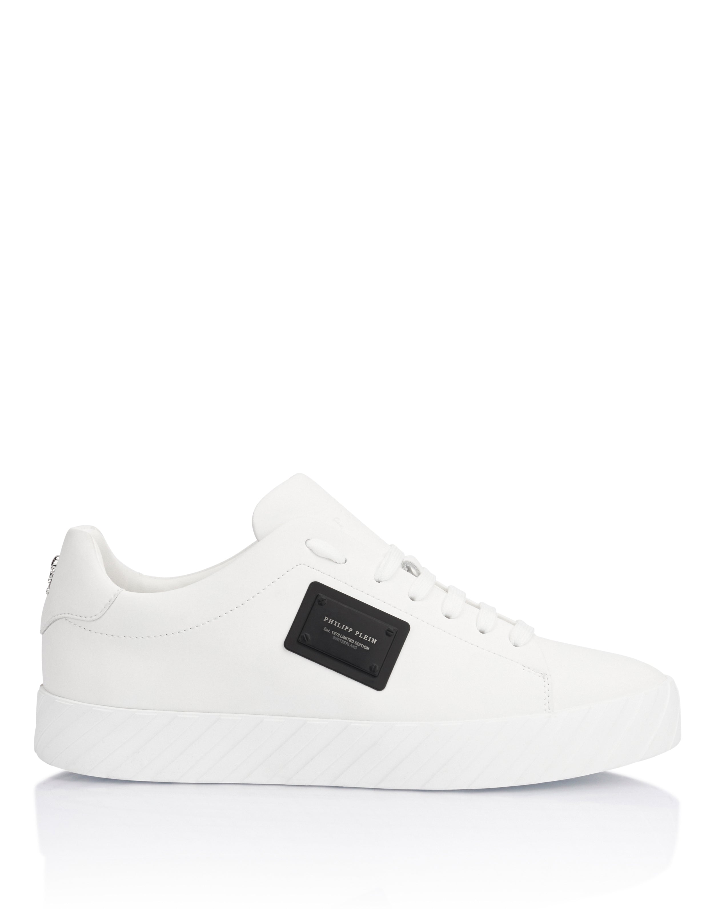 PHILIPP PLEIN - Nappa Leather Low-Top Sneakers Placca