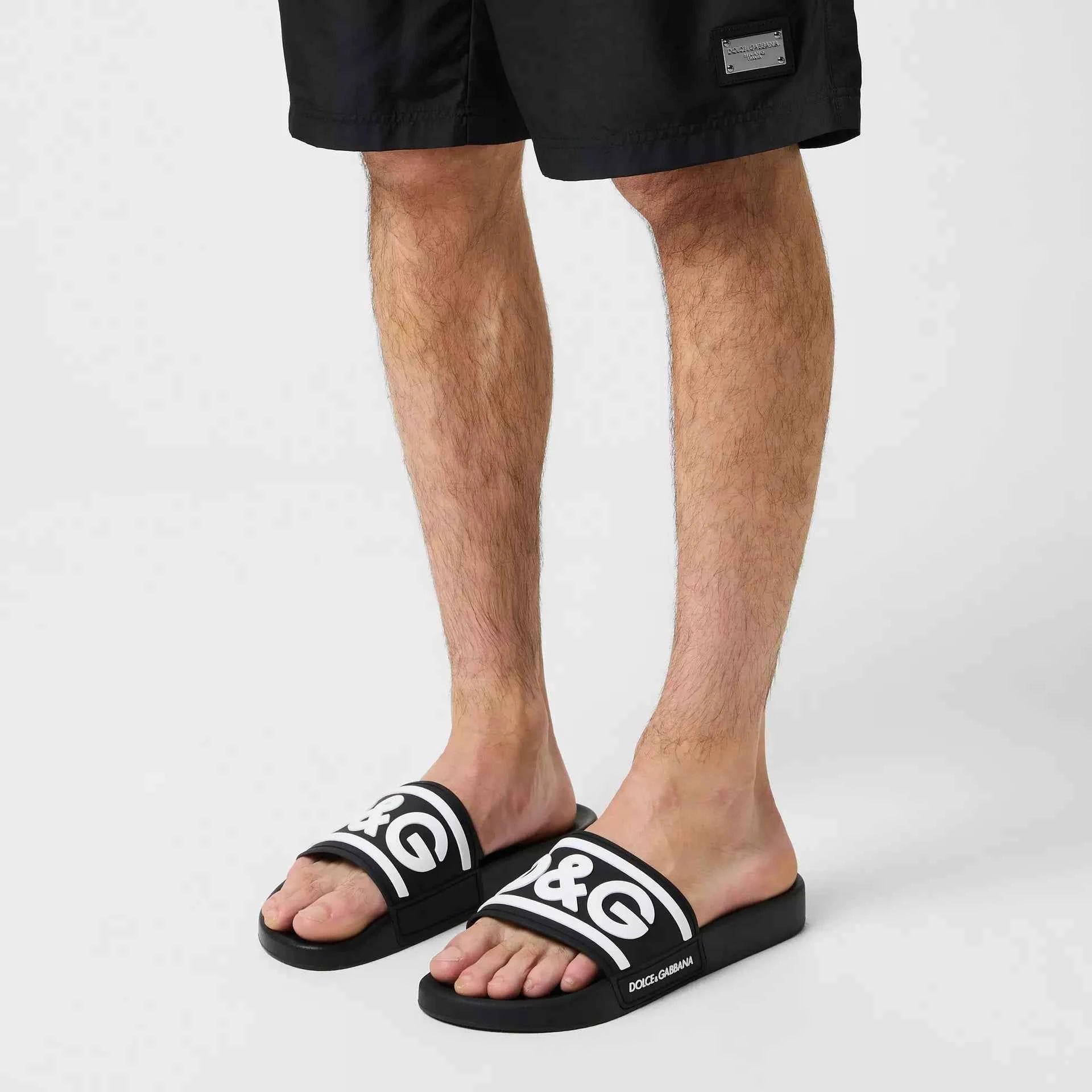 Dolce and Gabbana - Men's Monogram Rubber Slides