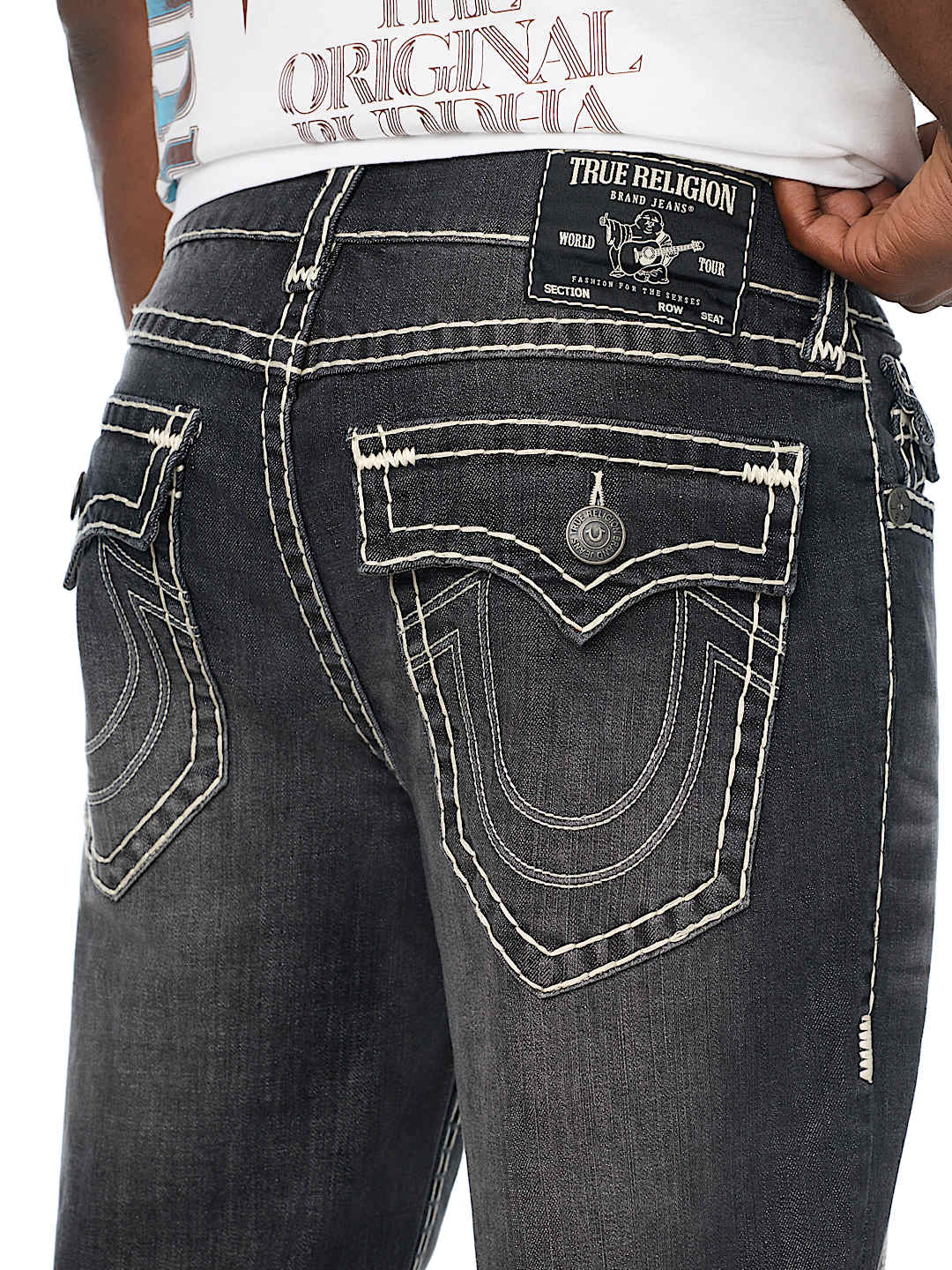 True Religion - Bobby Embossed Super T Flap Baggy Jean