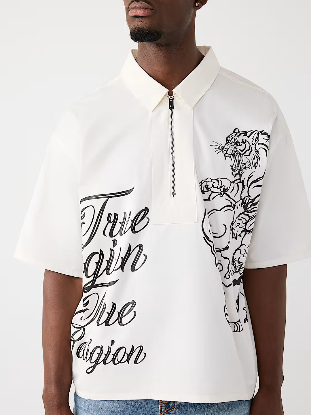 True Religion - Half-Zip Tiger Shirt