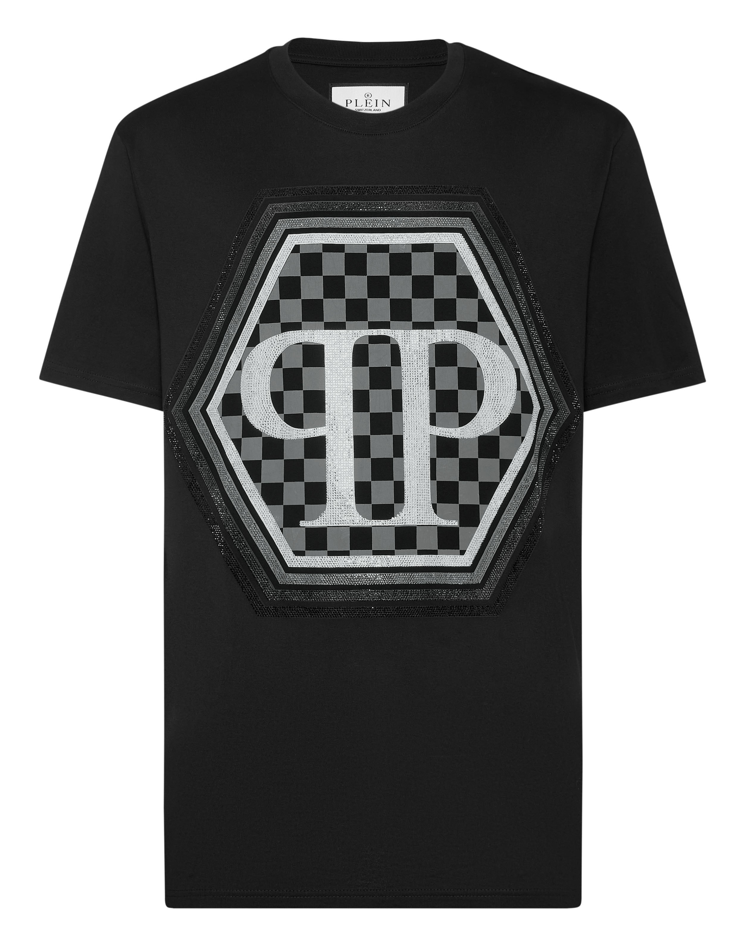 PHILIPP PLEIN - Jersey T-shirt Round Neck SS Strass Hexagon