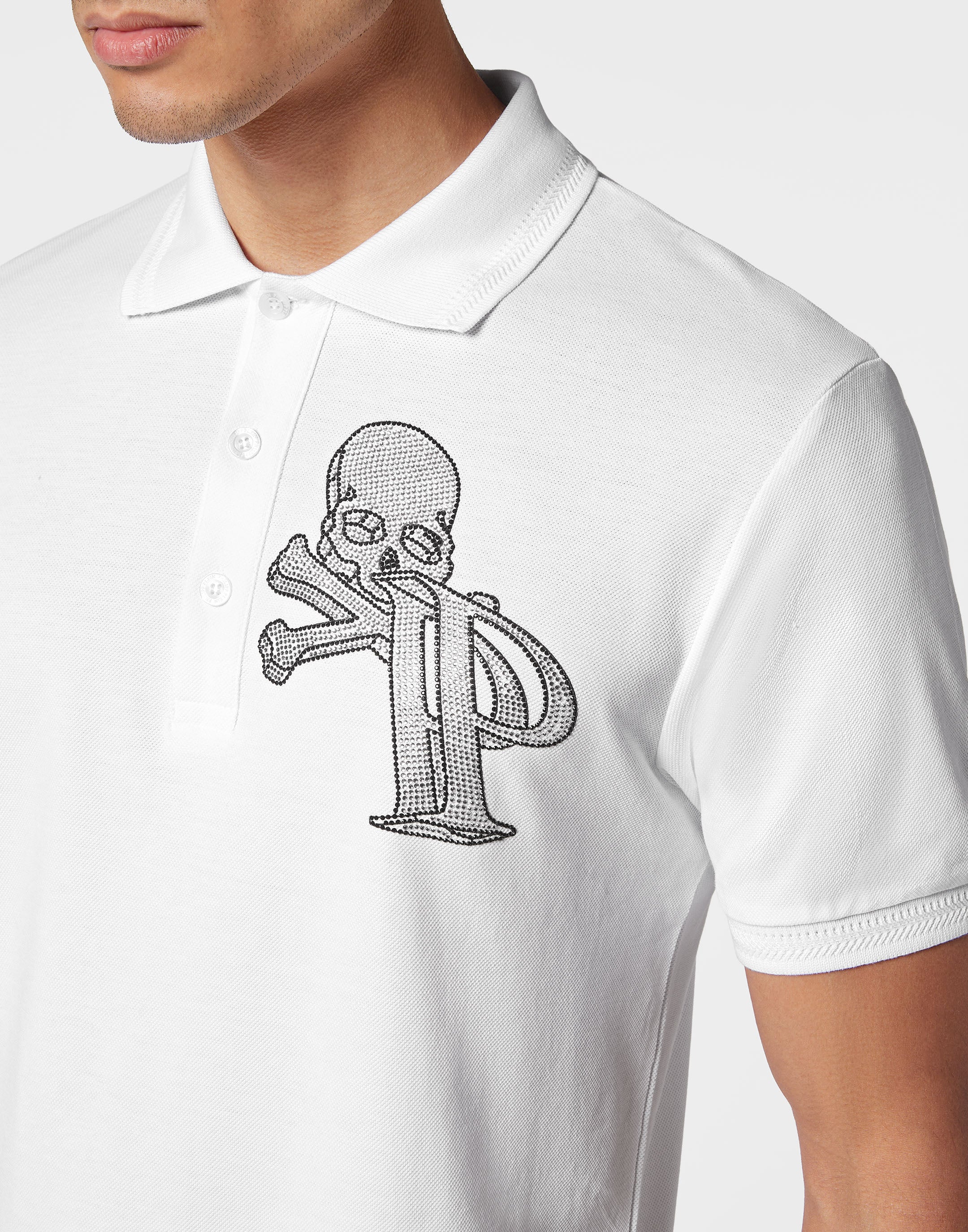 PHILIPP PLEIN - Piquet Polo with crystals Wire Frame