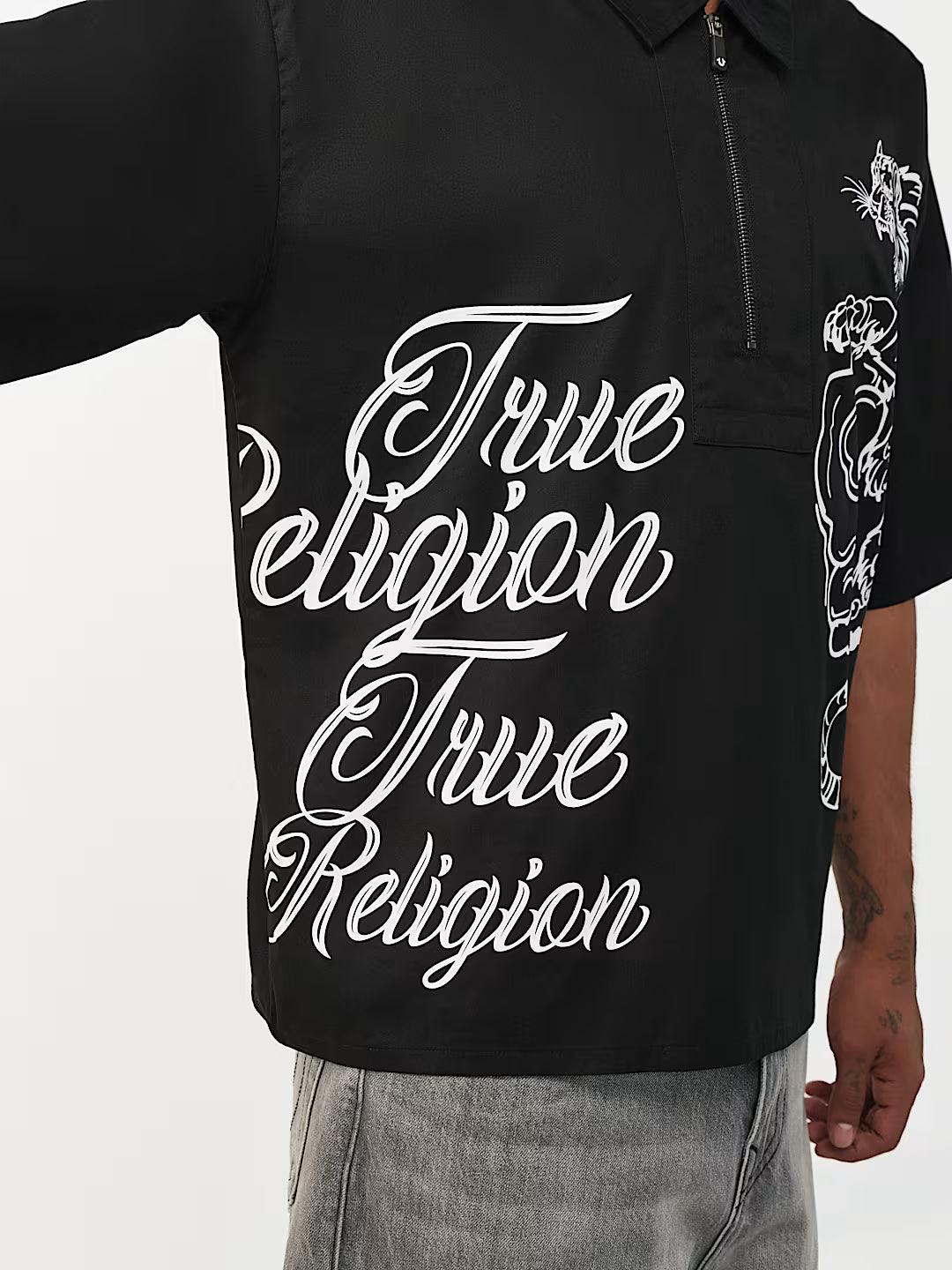 True Religion - Half-Zip Tiger Shirt