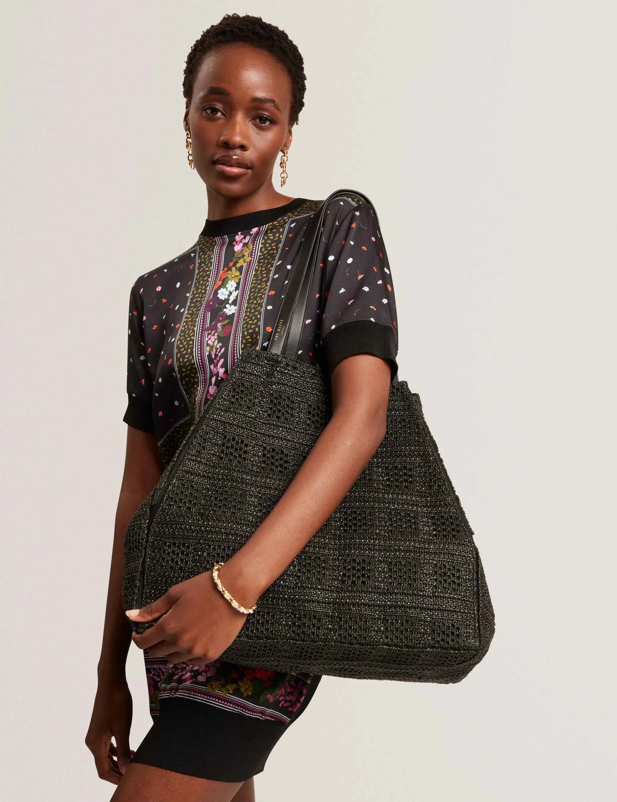 Ted Baker London - PERIIEE Woven Straw Large Folding Shopper Bag
