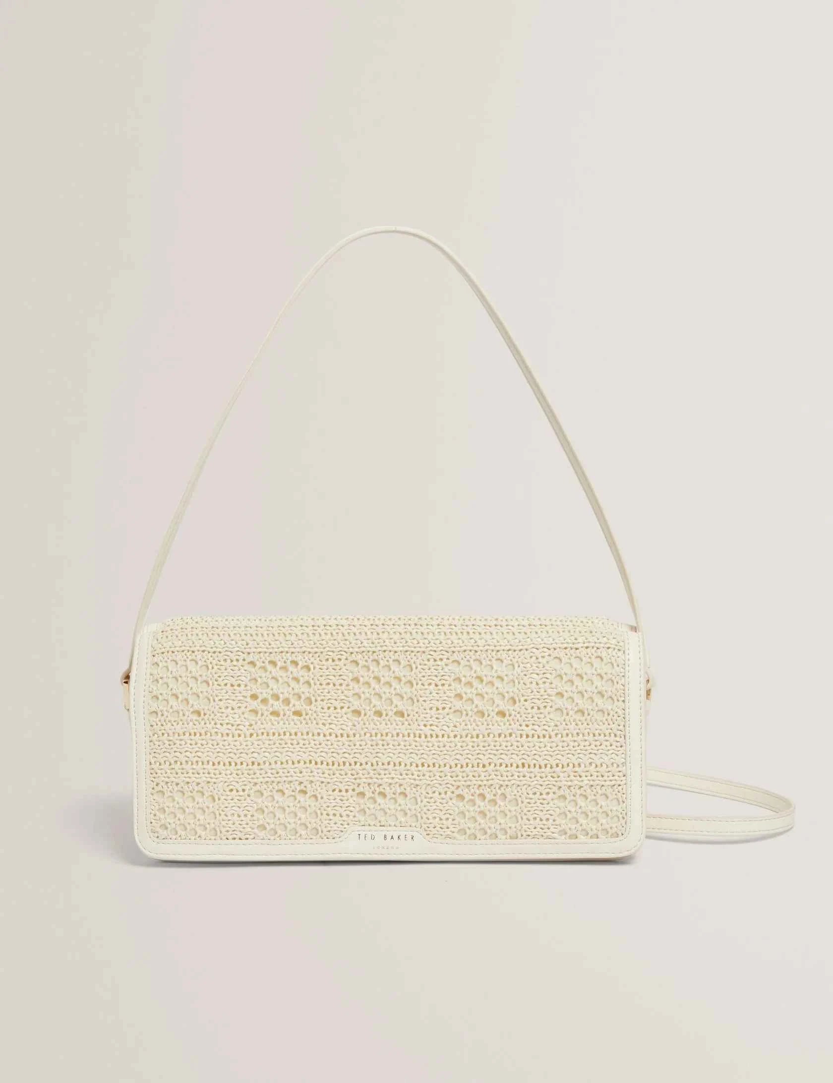 Ted Baker London - PETTRIA Raffia Panel Fold-Over Baguette Shoulder Bag