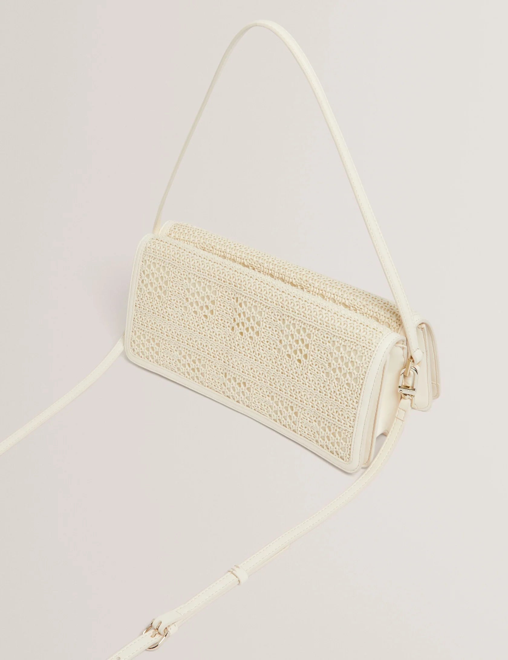 Ted Baker London - PETTRIA Raffia Panel Fold-Over Baguette Shoulder Bag