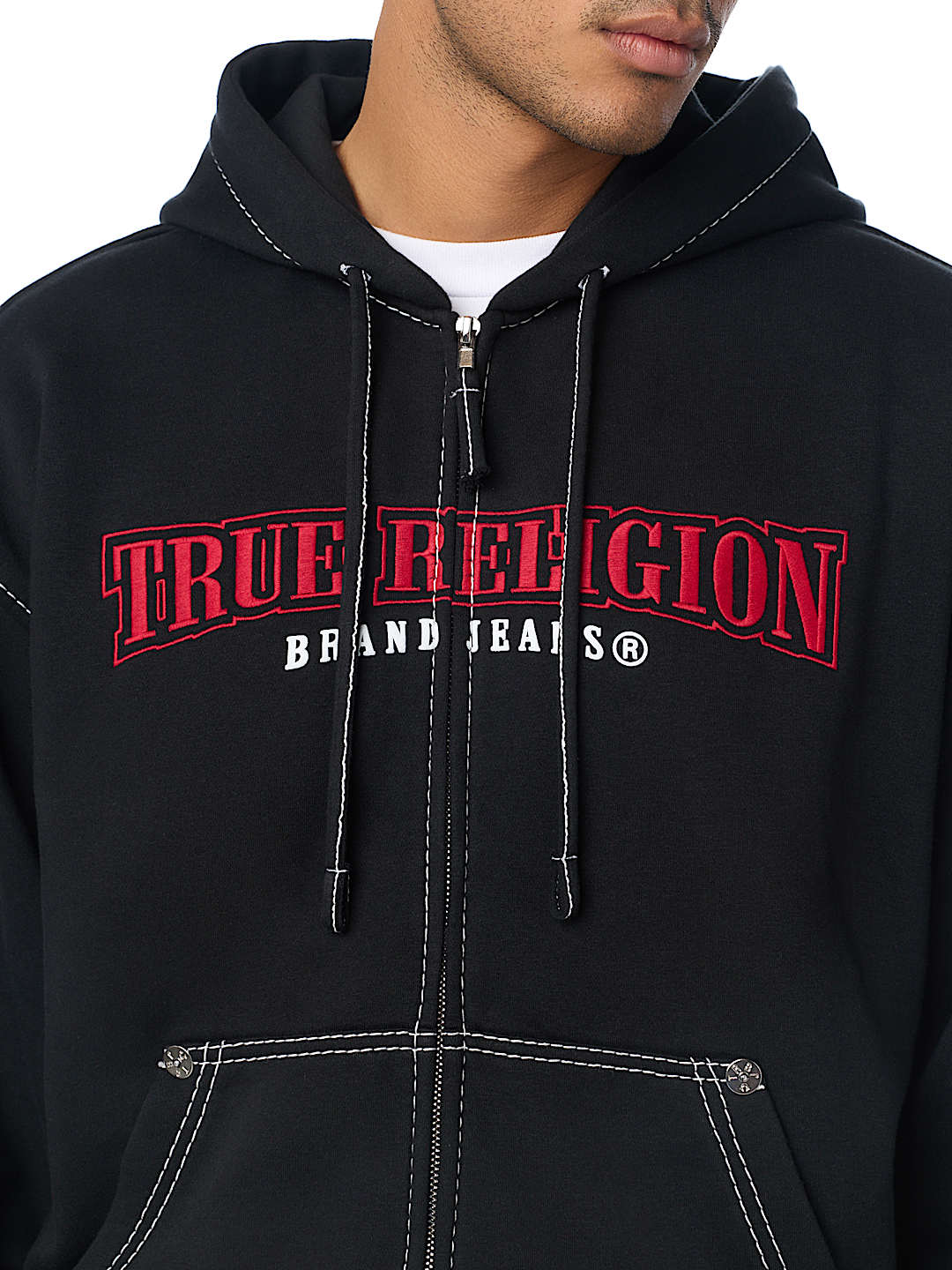 True Religion - Big T World Tour Boxy Zip Hoodie
