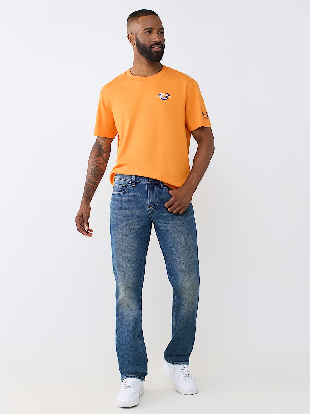 True Religion - Ricky Ladder Stitch Straight Jean
