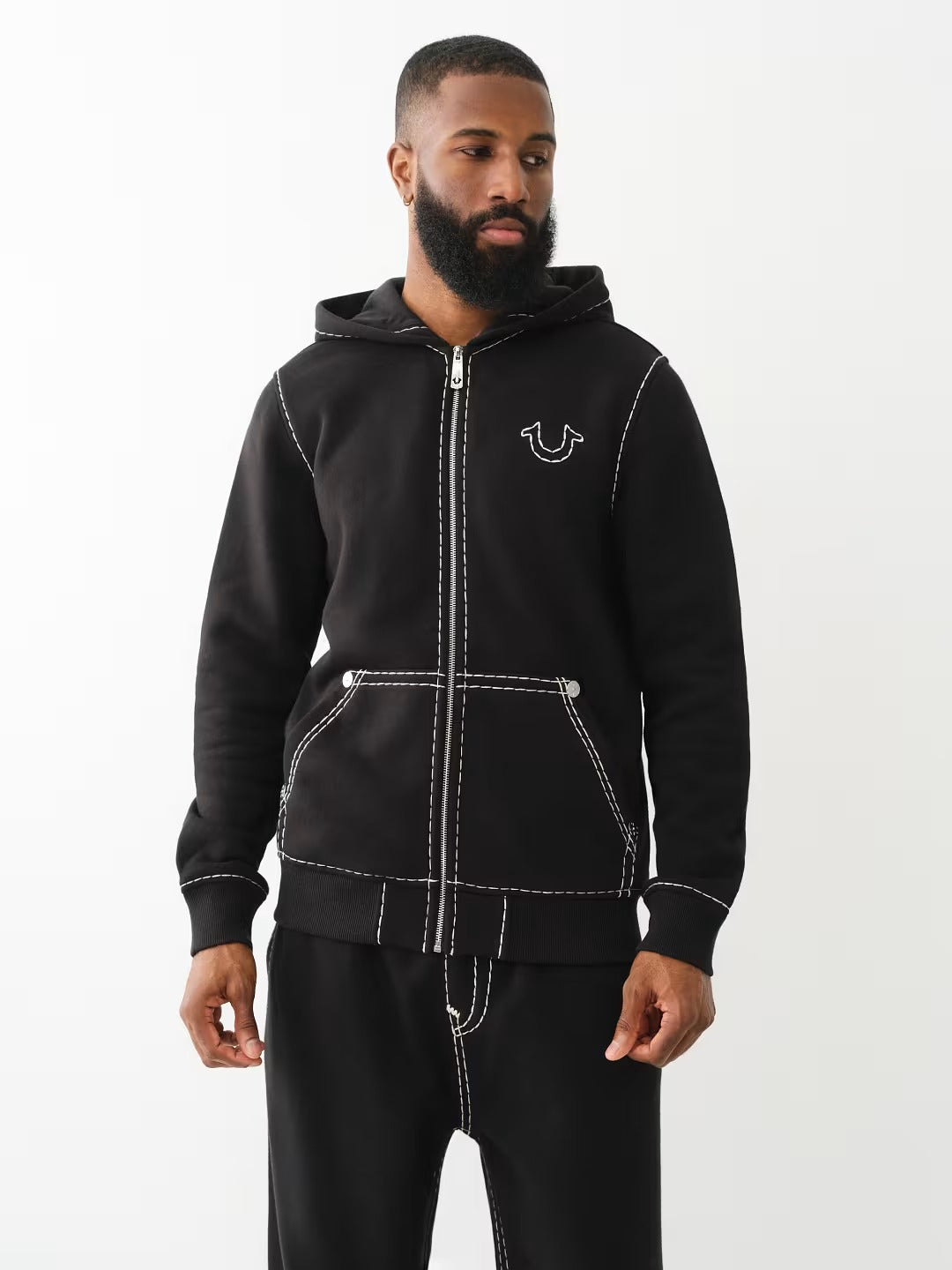 True Religion - Horseshoe Applique Super T Fleece Hoodie