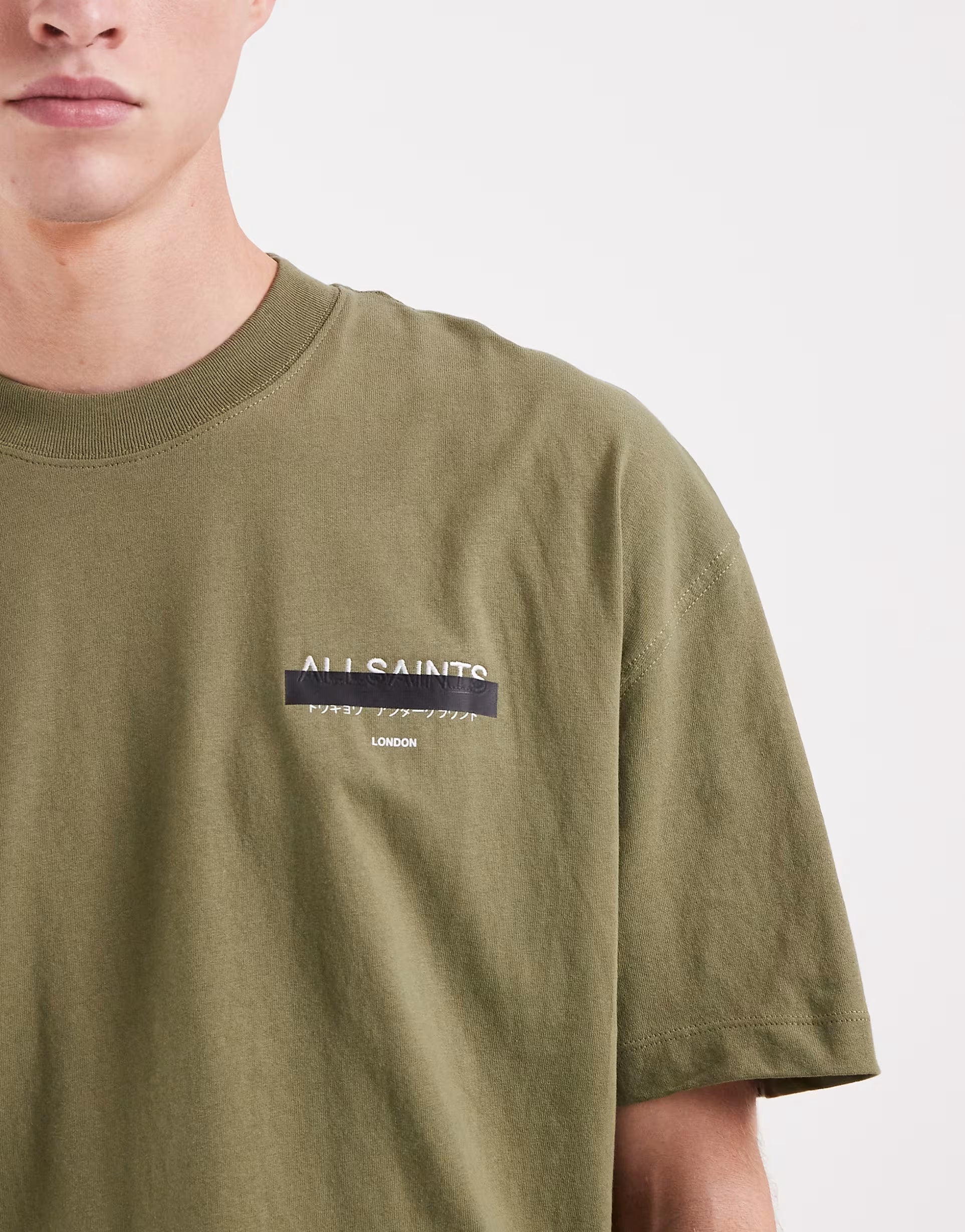 AllSaints - Redact Oversized Embroidered Logo T-shirt