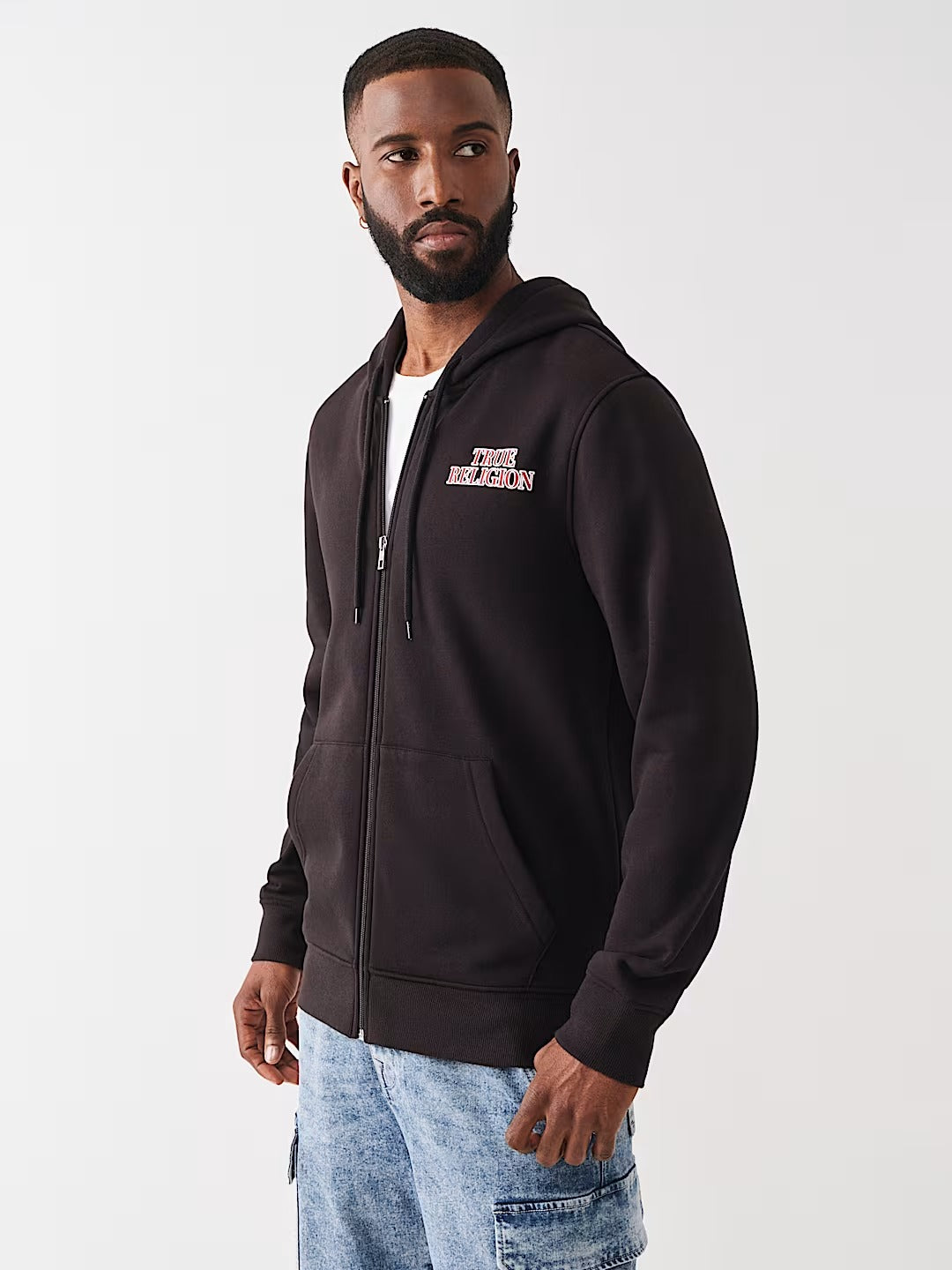 True Religion - Horseshoe Filled Allover Print Zip Hoodie