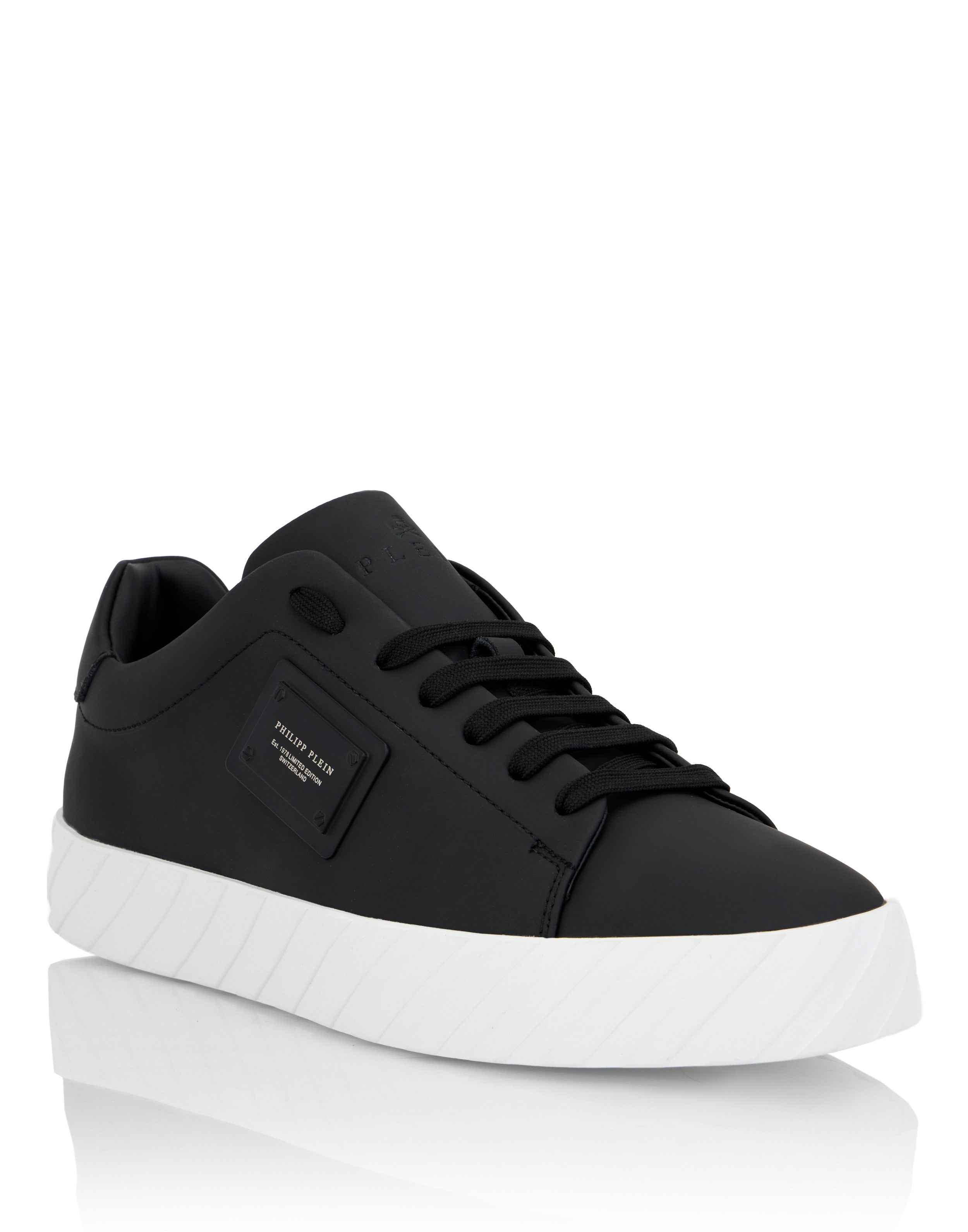 PHILIPP PLEIN - Nappa Leather Low-Top Sneakers Placca