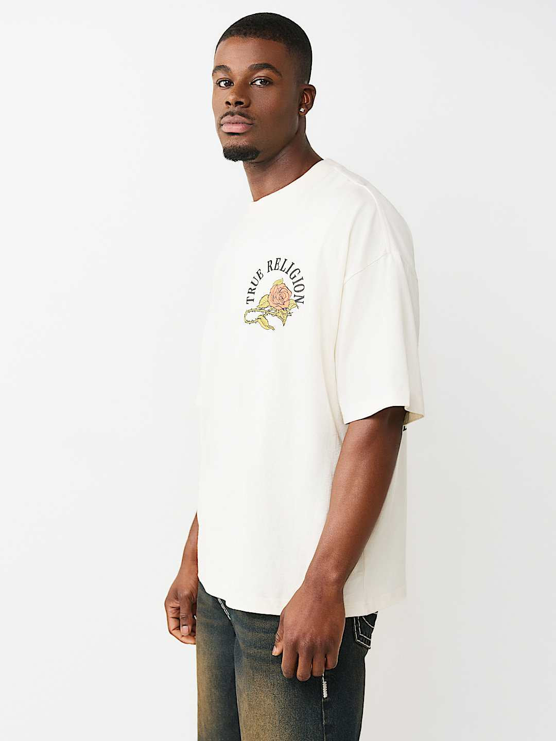 True Religion - Floral Snake Heavyweight Oversized Tee