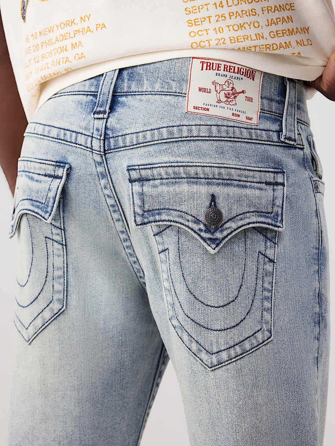 True Religion - Billy Mended Logo Flap Bootcut Jean 34"
