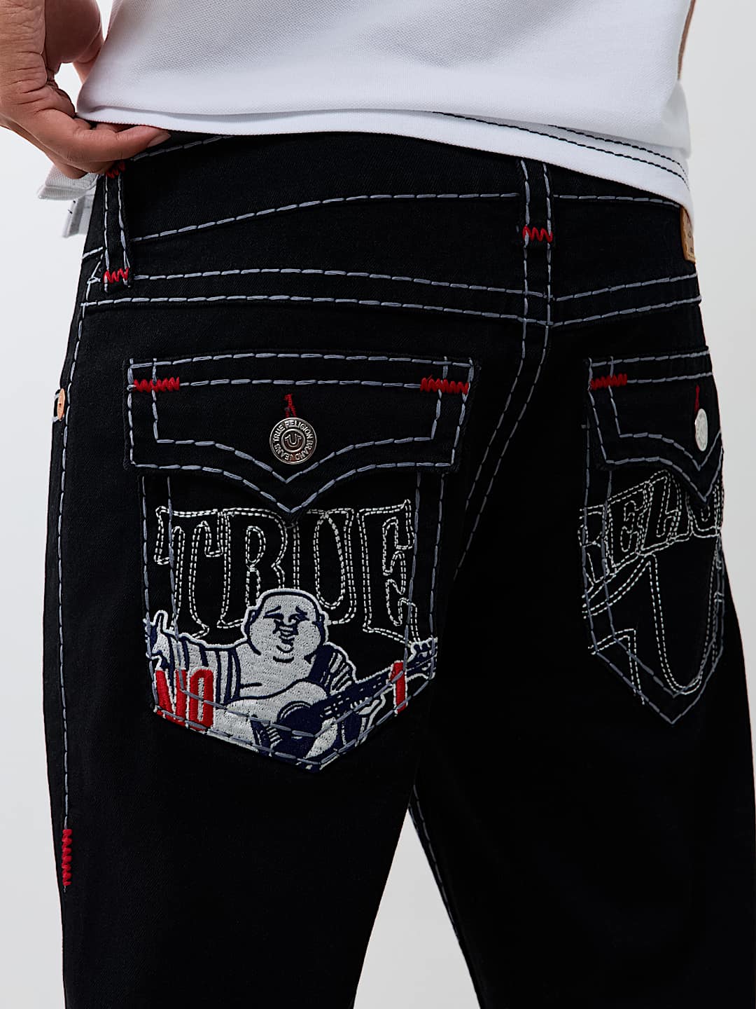 True Religion - Ricky Embroidered Super T Flap Straight Jean 34"