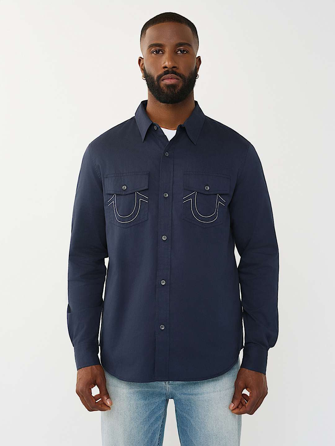 True Religion - Arched Logo Cotton Twill Shirt