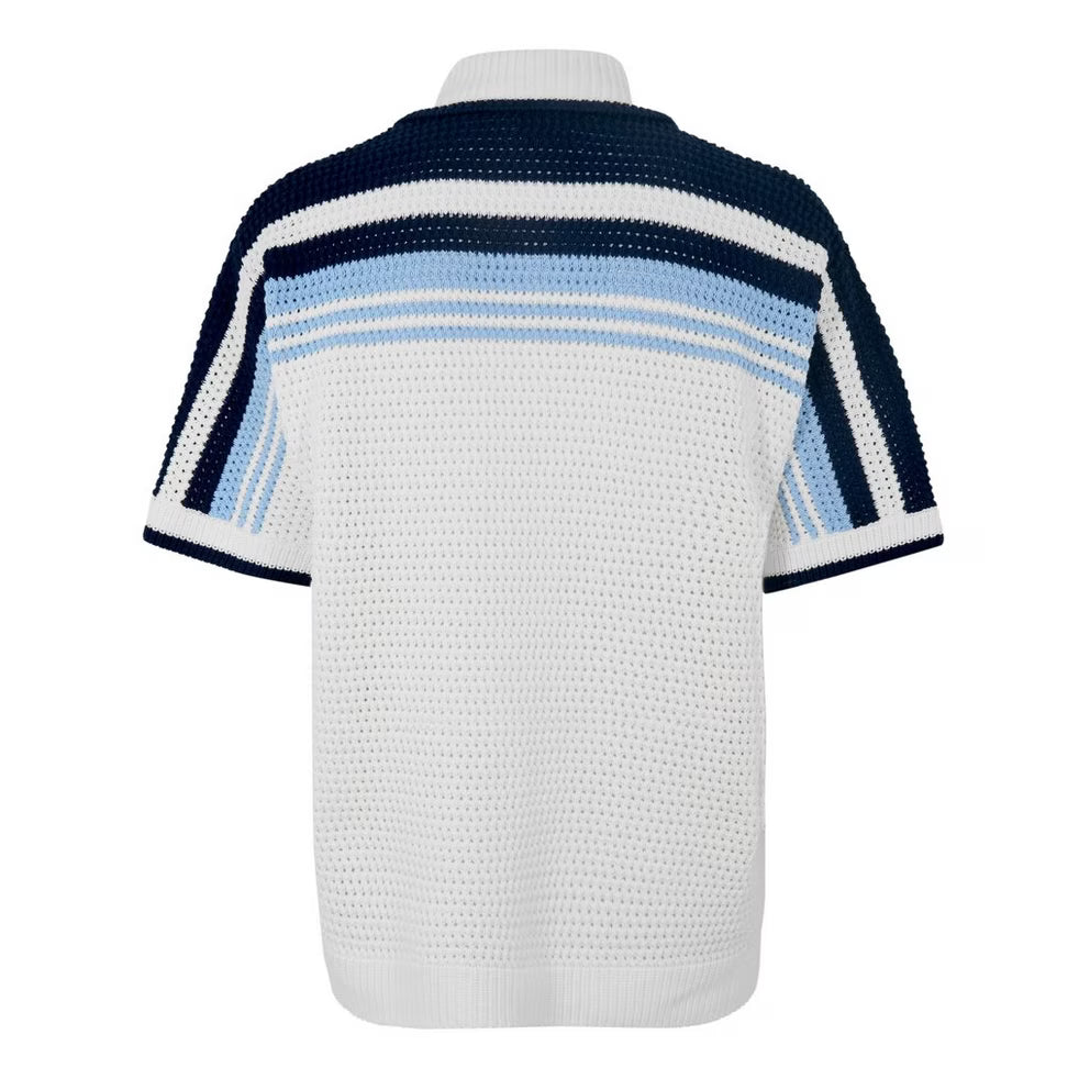Casablanca - Men's Crochet Short Sleeve Patterned Shirt