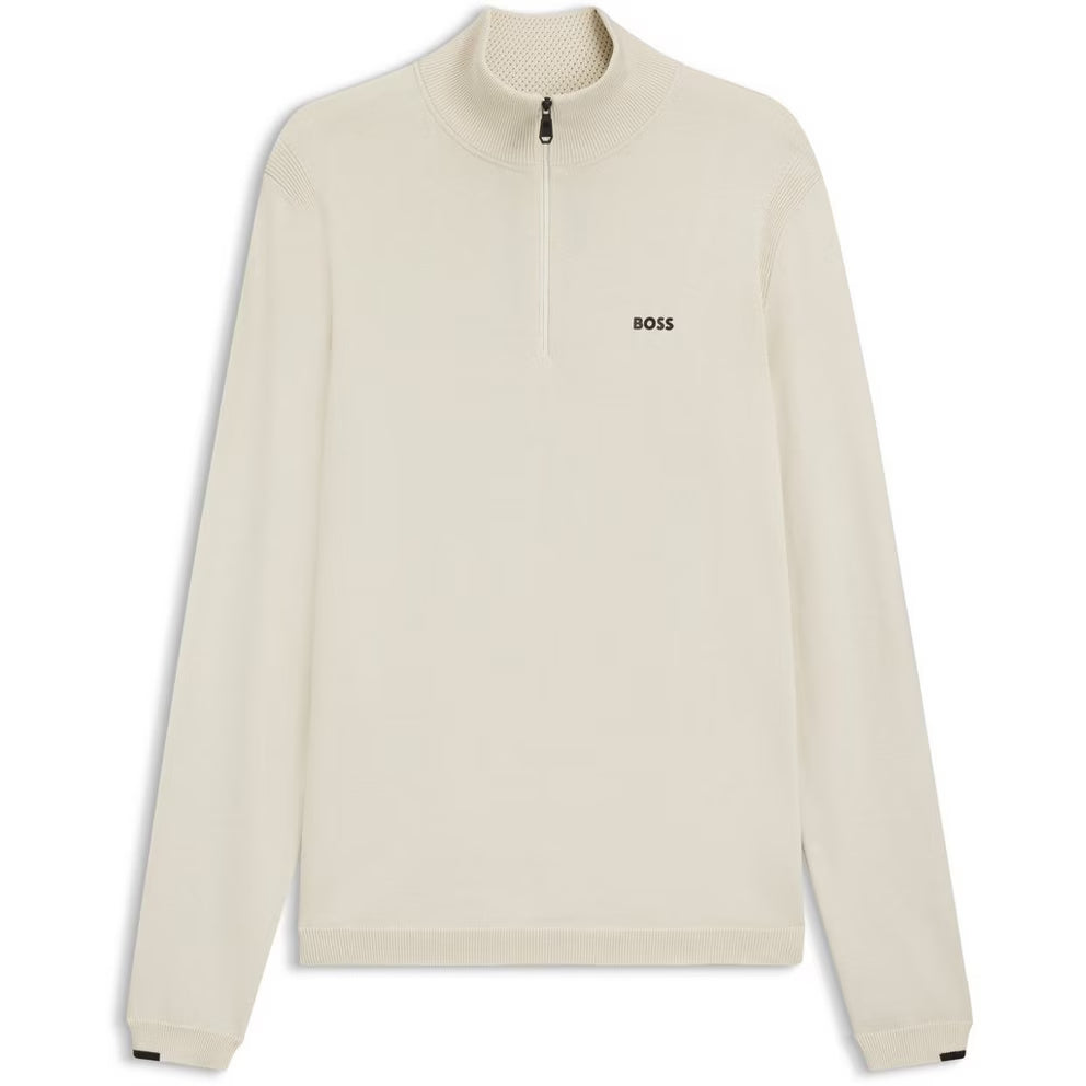 Boss - Mens BOSS GREEN Quarter Zip Jumper with Logo Detail