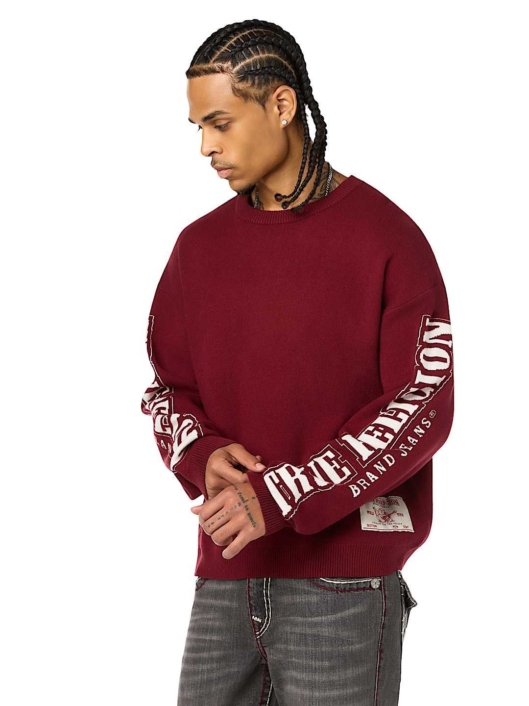 True Religion - Arched Logo Buddha Sweater
