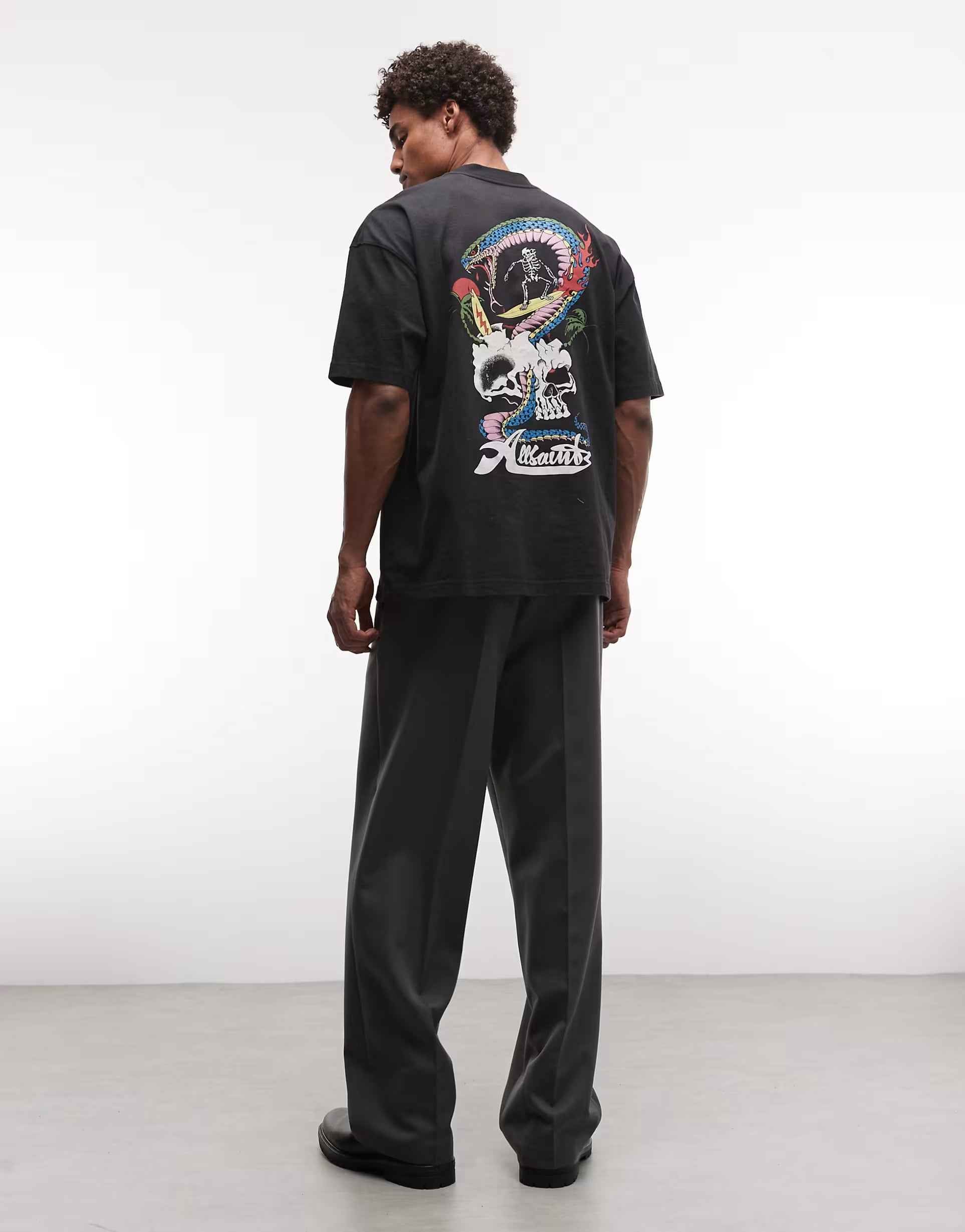AllSaints - Snakepit graphic logo t-shirt with back print