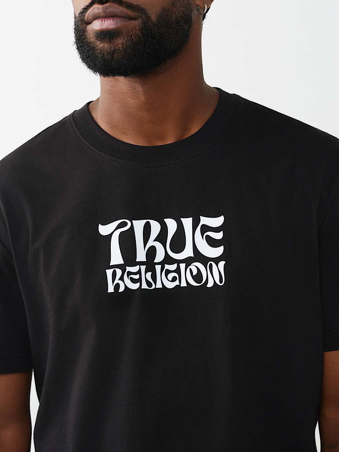 True Religion - Wavy Logo Buddha Face Graphic Tee