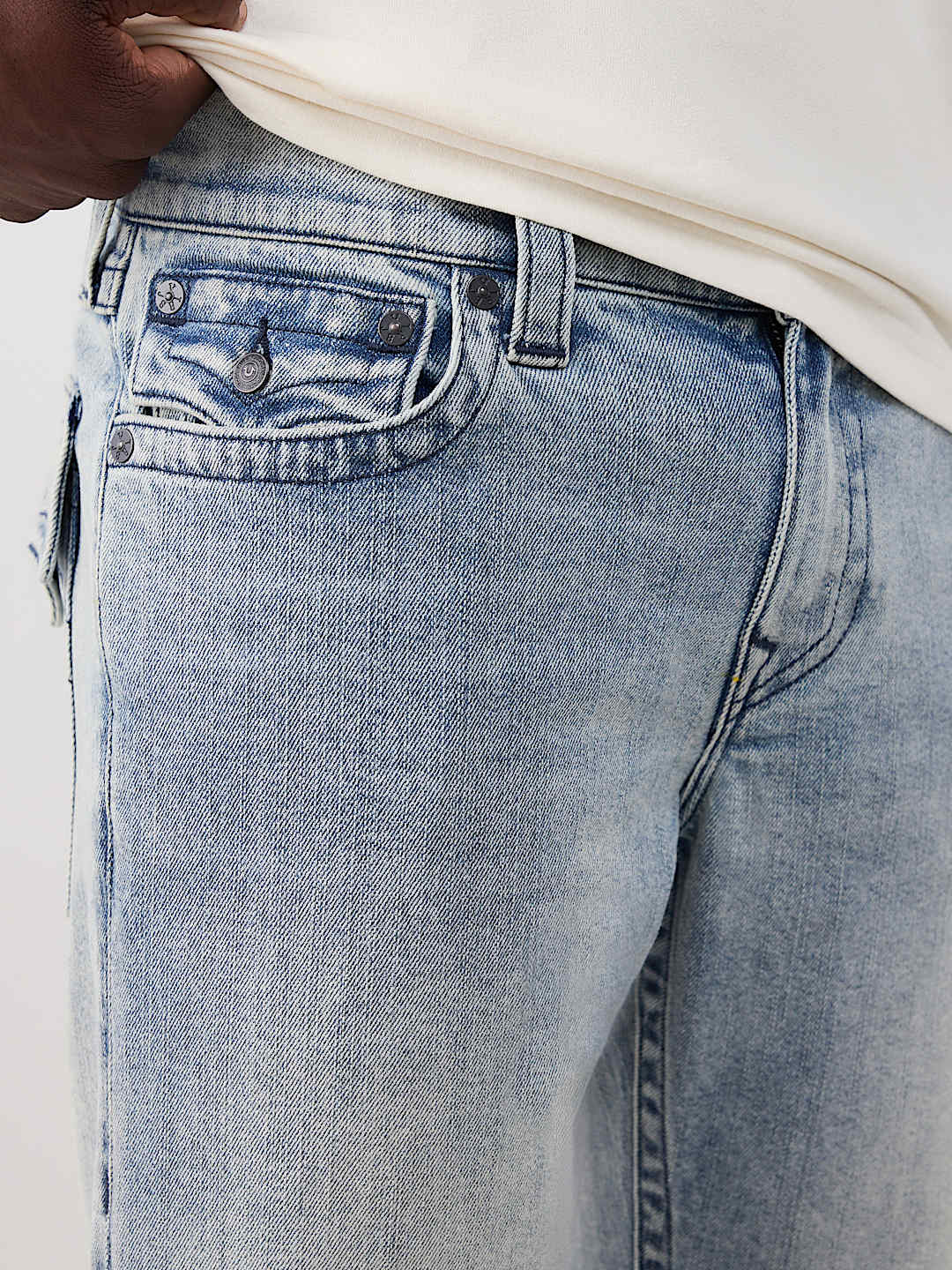 True Religion - Billy Mended Logo Flap Bootcut Jean 34"