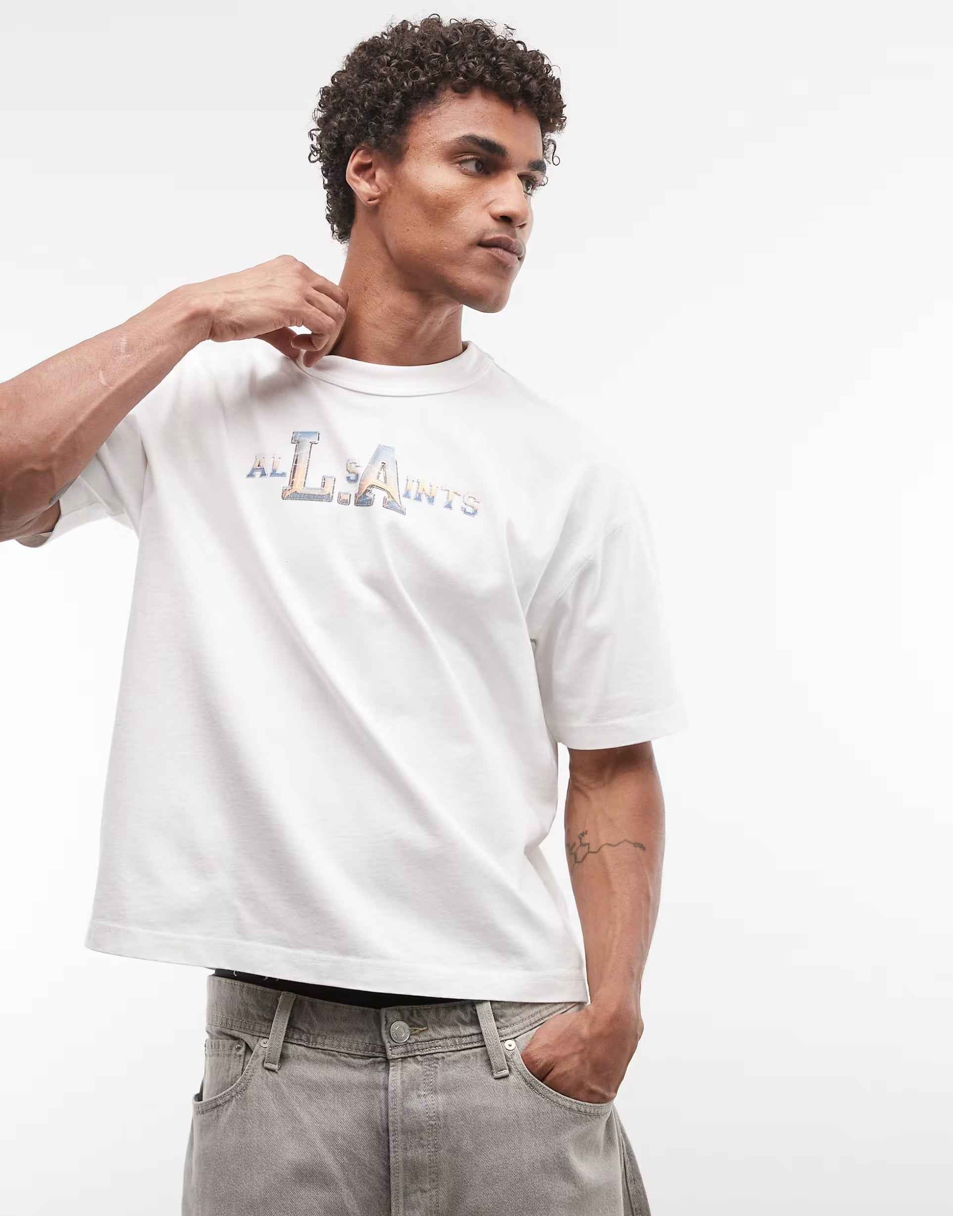 AllSaints - Angelino short sleeve graphic logo t-shirt
