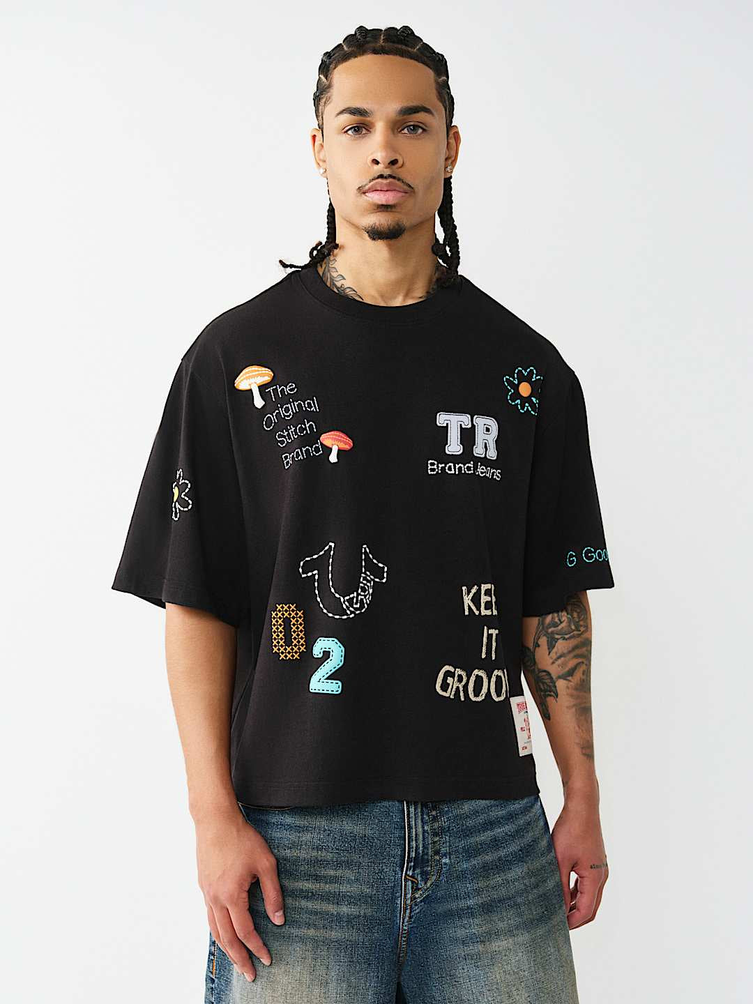 True Religion - Multi Logo Heavyweight Boxy Tee